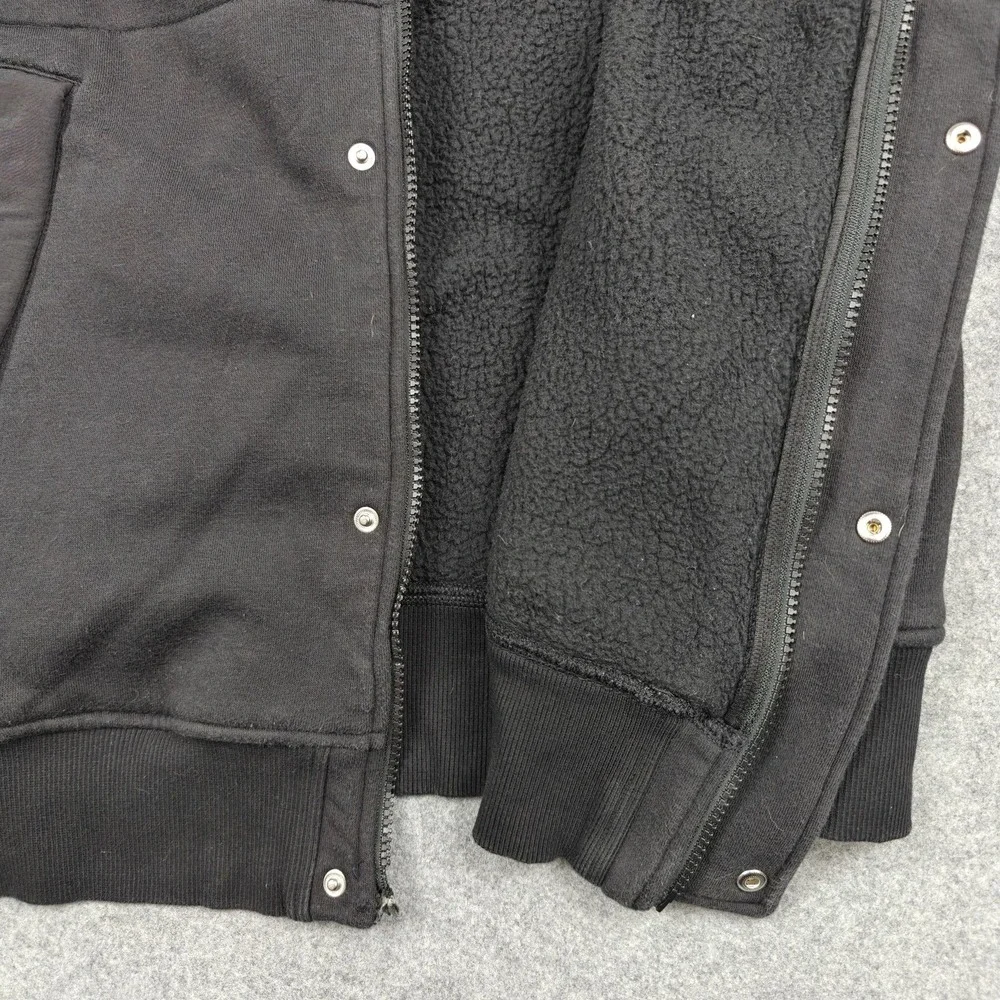 The North Face Jacket Mens Medium Black Hooded Fleece‎ Full Zip Broken Zipper